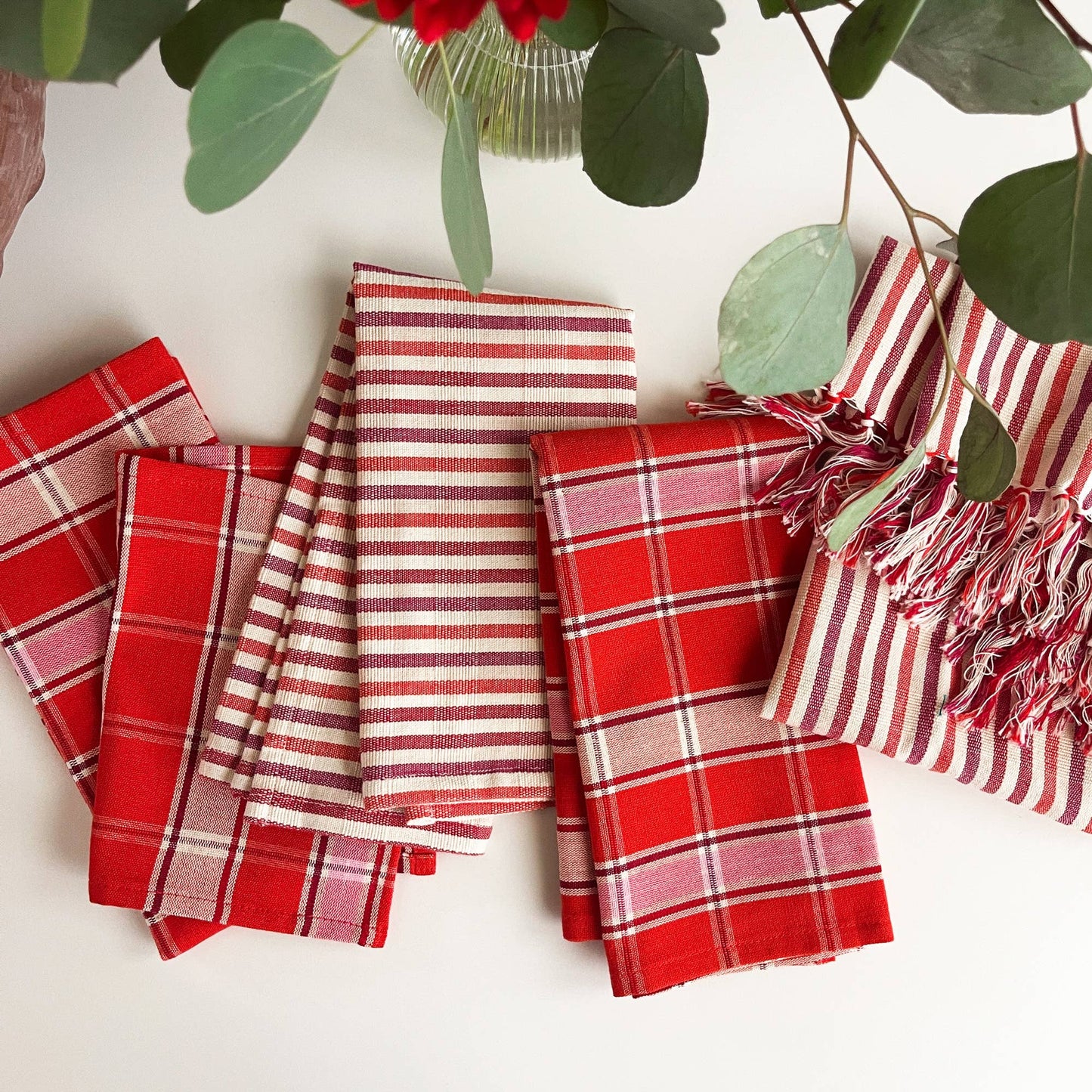 Elina Striped Dinner Napkins, Set of 4