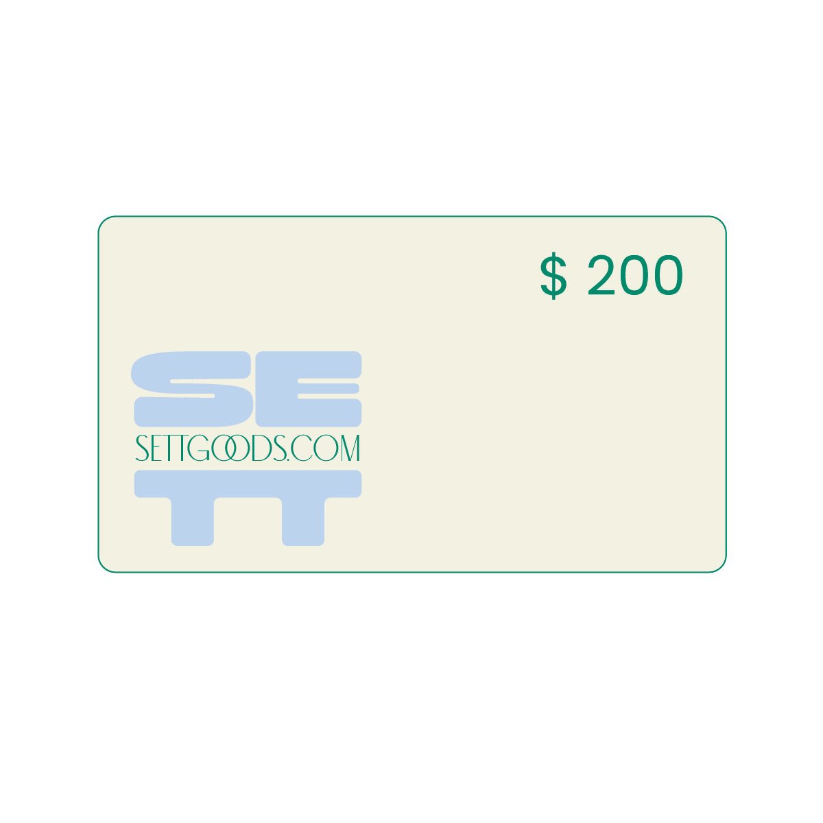 Sett Goods Gift Card, $200