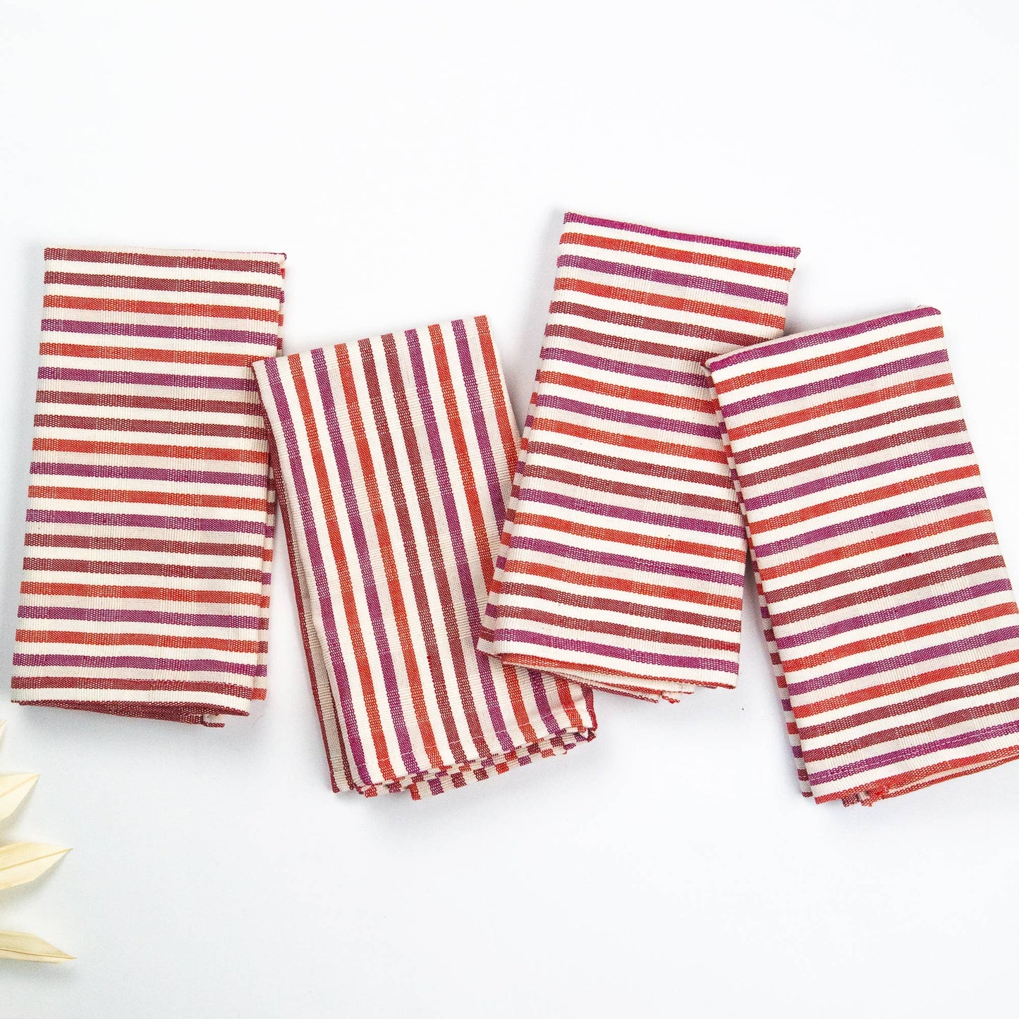 Elina Striped Dinner Napkins, Set of 4