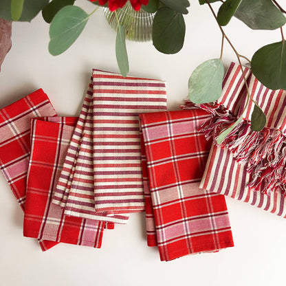 Elina Striped Dinner Napkins, Set of 4