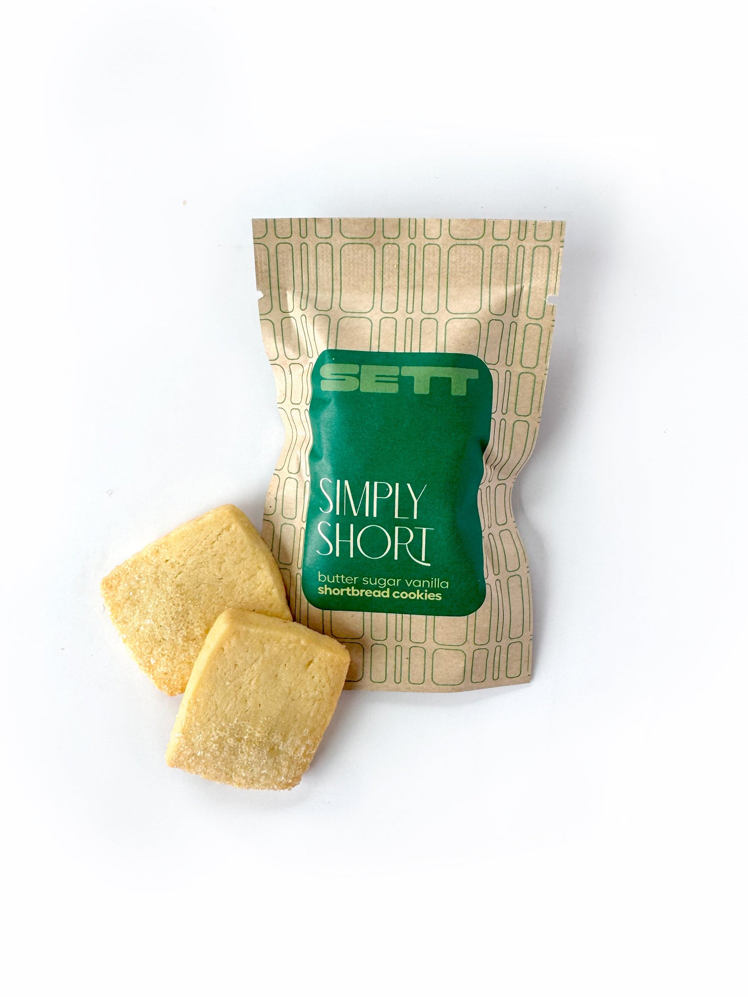 Shortbread Cookie Pouch, Two Cookies, Sample, Single Serving, Vanilla Shortbread, Sett Goods
