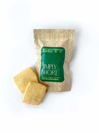 Shortbread Cookie Pouch, Two Cookies, Sample, Single Serving, Vanilla Shortbread, Sett Goods